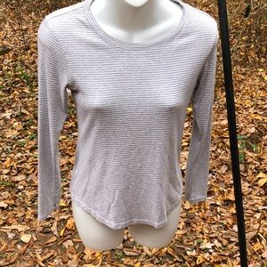 Eddie Bauer Women's Long Sleeve Striped Top - Gray